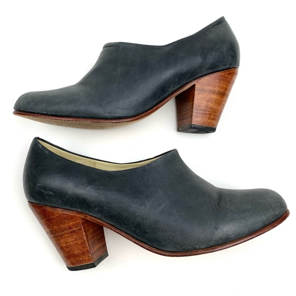 Nisolo Austin Mule Bootie Smoke Black Leather Stacked Heel Clog Boot Size 8 - Picture 7 of 7